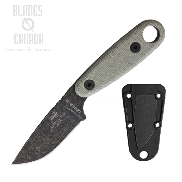 (image for) ESEE Izula II Fixed Blade Knife, 1095HC Black, Micarta, ESIZ2BBO, IZULA-II-B-BO